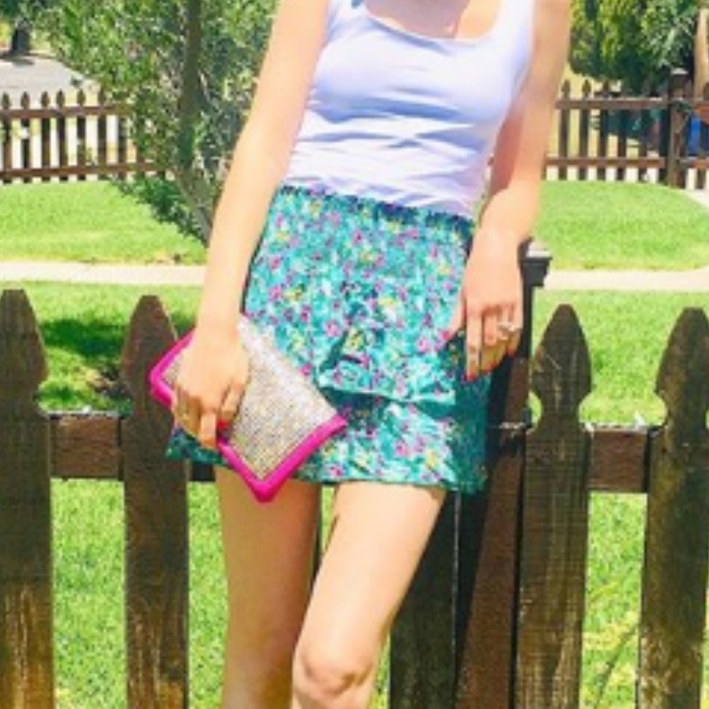 Tiered Green Skirt